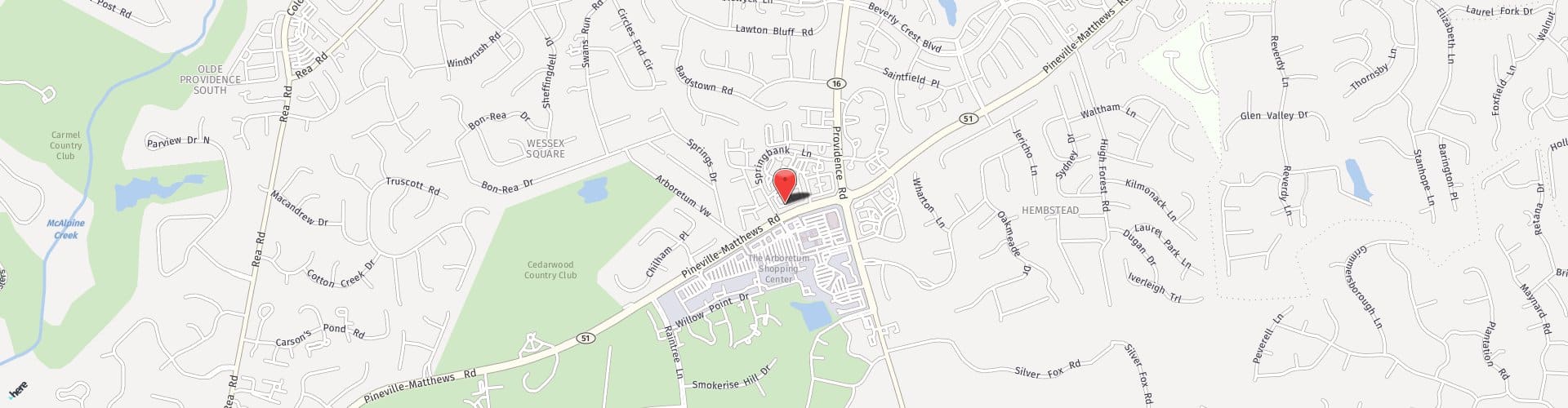 Location Map: 3315 Springbank Lane Charlotte, NC 28226